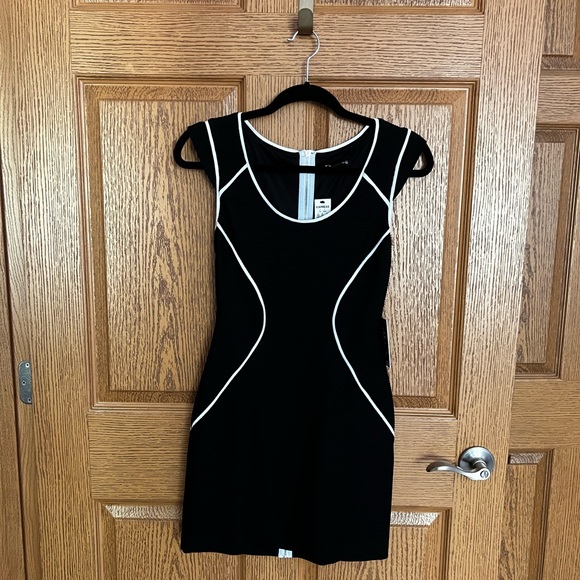 Express | Dresses | Express Black Dress White Trim | Poshmark